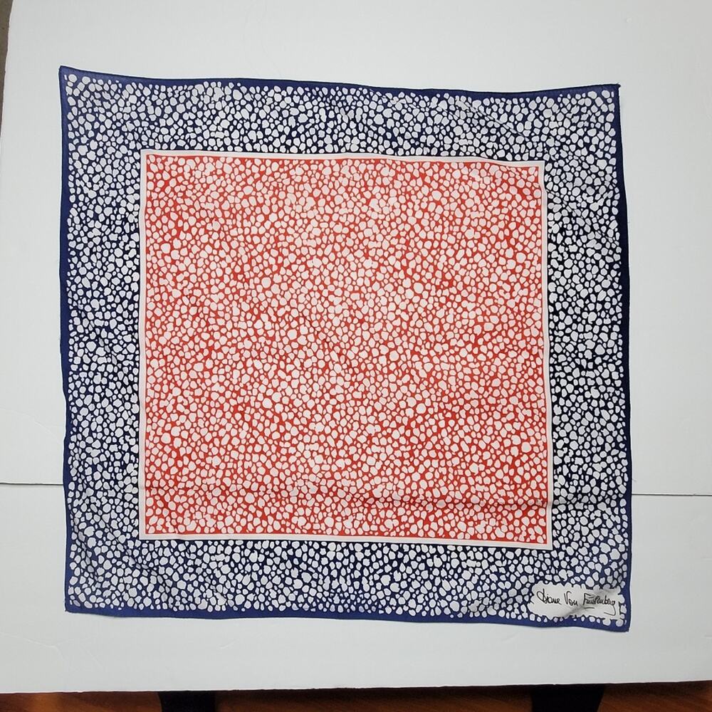Vintage Diane Von Furstenberg Cotton Red, white and blue handkerchief - Picture 2 of 7